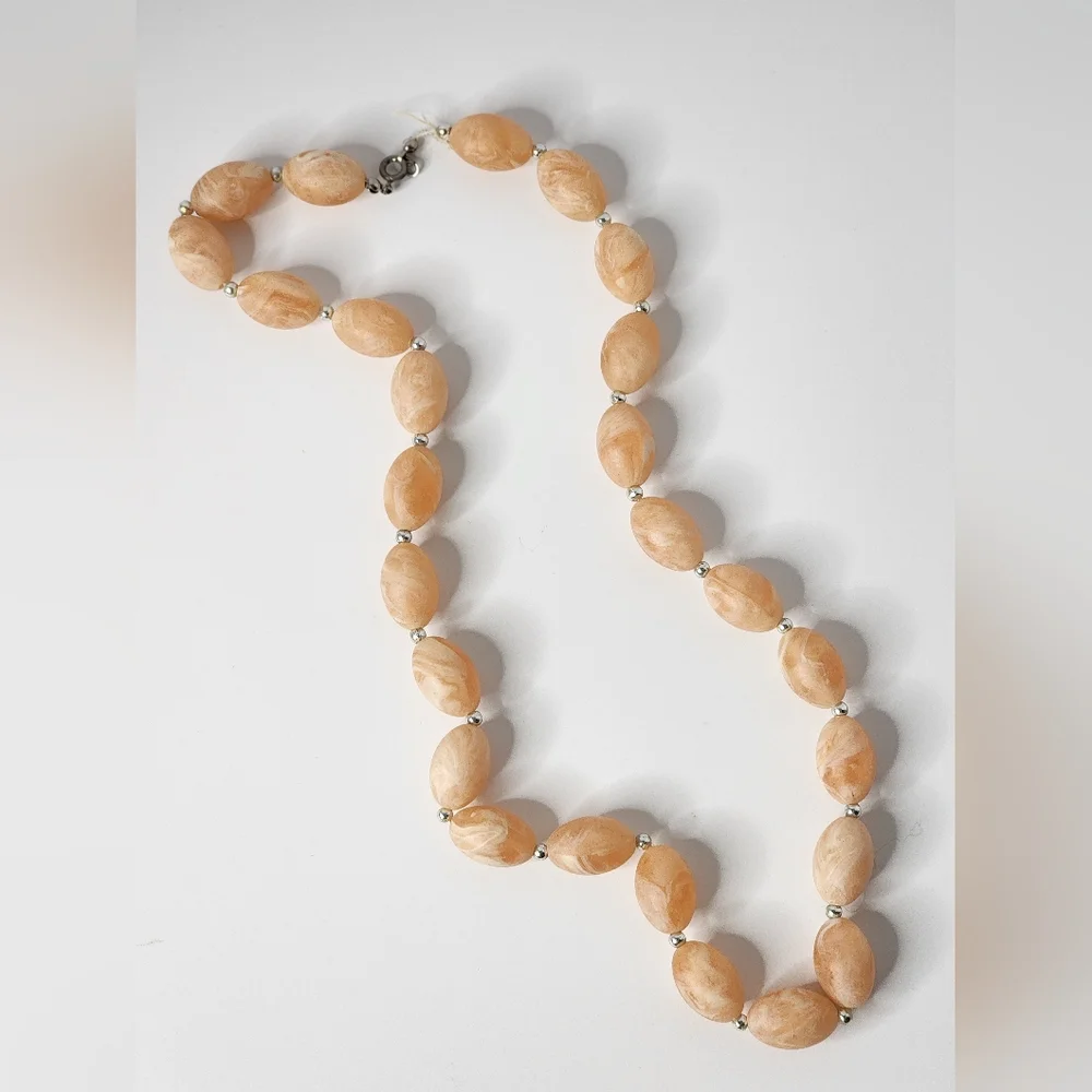Vintage Peach Lucite Necklace